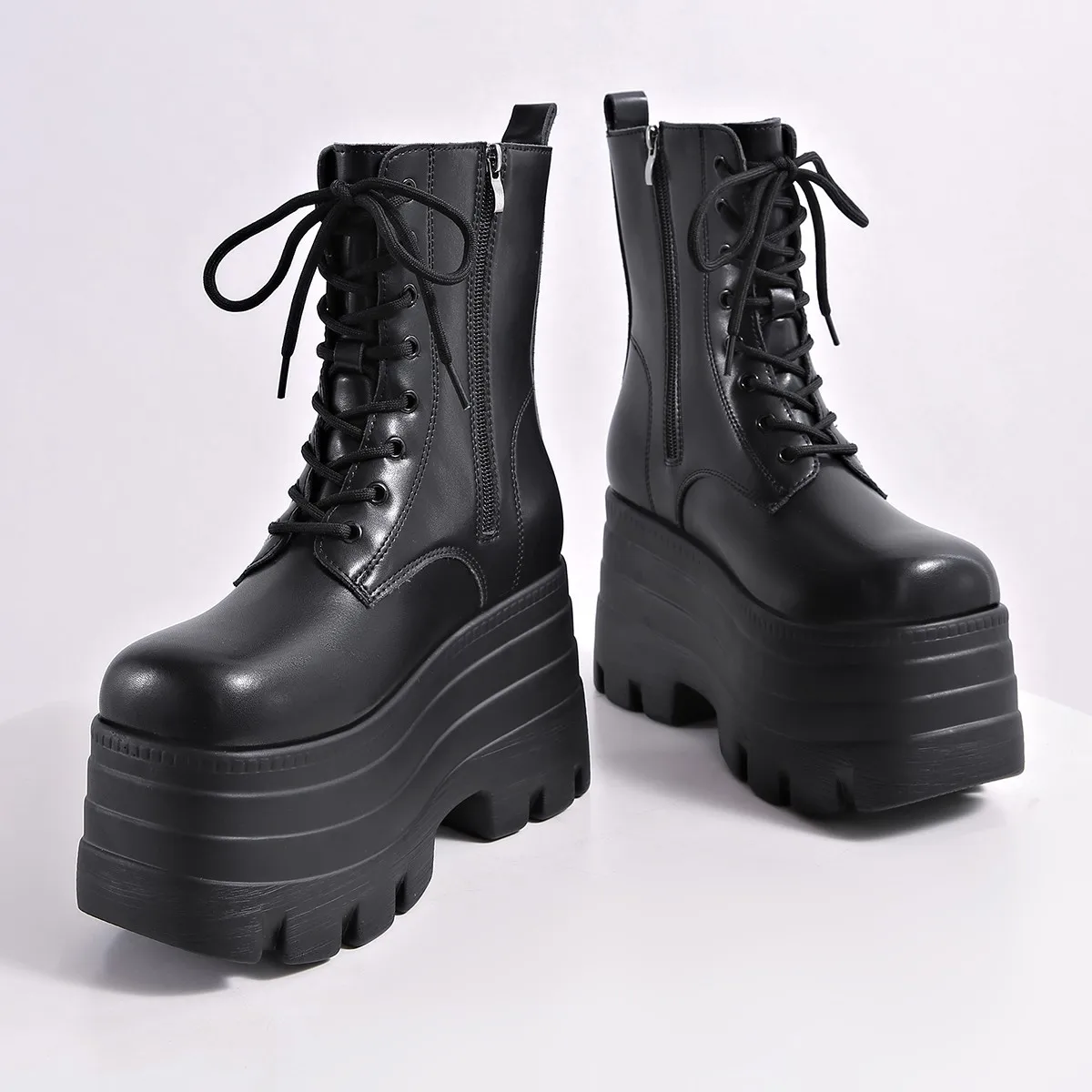 Comic Exhibition Cosplay Height Increasing Shoes, Short Mid Length Boots, Men's and Women's Plus Size Concert