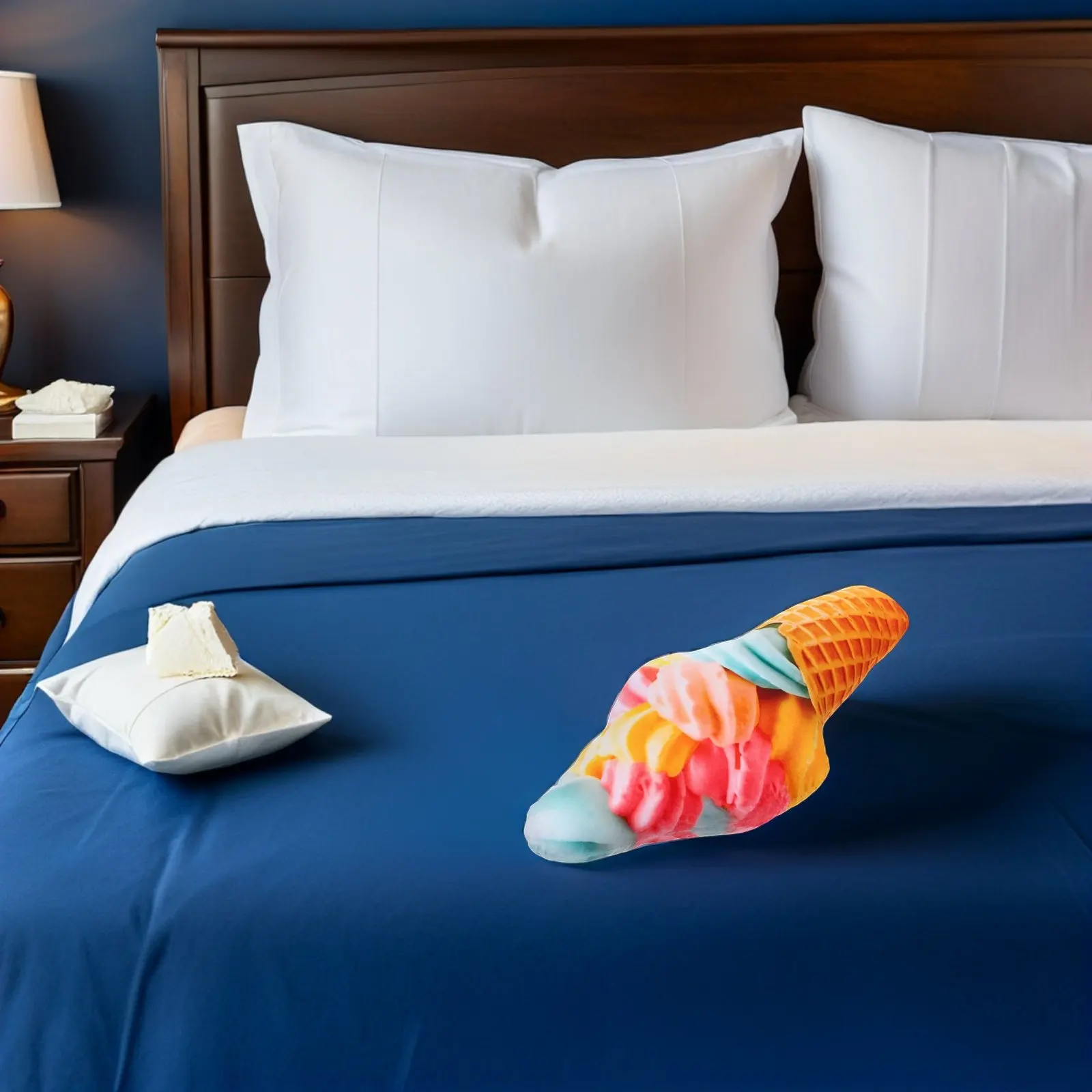 

Ice Cream Plush Pillow Simulated Ice Cream Cone Stuffed Plush Cartoon Food Shaped Cushion Stuffed Toy For Living Room Sofa Bed