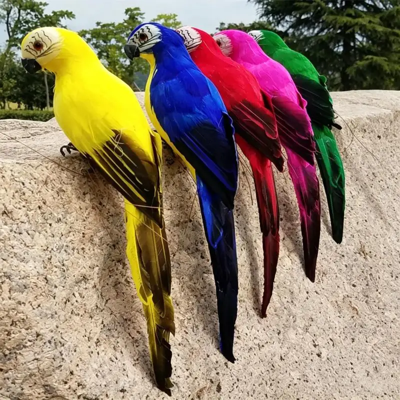 25/35cm Simulation Parrot Garden Decoration Creative Lawn Figurine Ornament Animal Bird Outdoor Garden Party Prop Decor