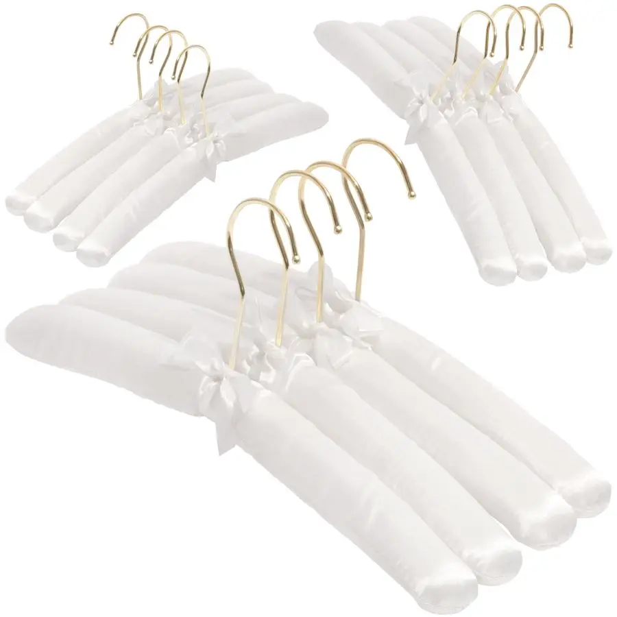 

Тканевые вешалки для одежды для женщин. Набор из 12 вешалок премиум-класса для шкафа, вешалка для невесты на свадебное платье, свитер цвета слоновой кости.