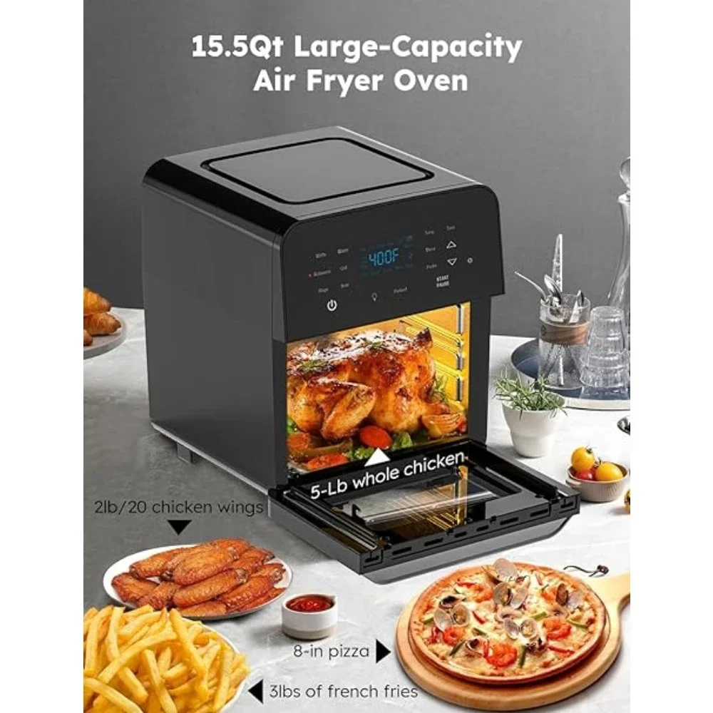 Microwave Ovens, Air Fryer Oven, 15.5Qt,Powerful 1800W, Integrated Smart Thermometer, Temp Controls, Microwave Ovens