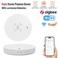 Tuya WiFi Zigbee Smart Human Presence Sensor 24G MmWave Radar Detector with Luminance Distance Detection Smart Life APP Control