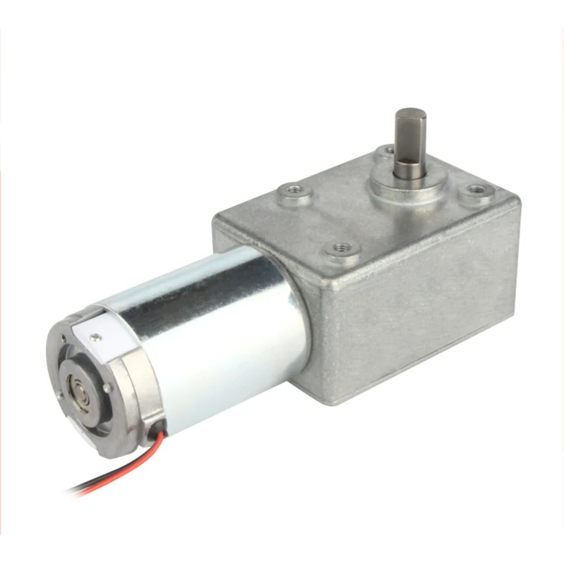 1pcs DC12V 24V 3-175rpm 5882-4468 High torque Right Angle Turbine Worm Metal Gearbox High Torque Low Speed Reduction Gear Motor