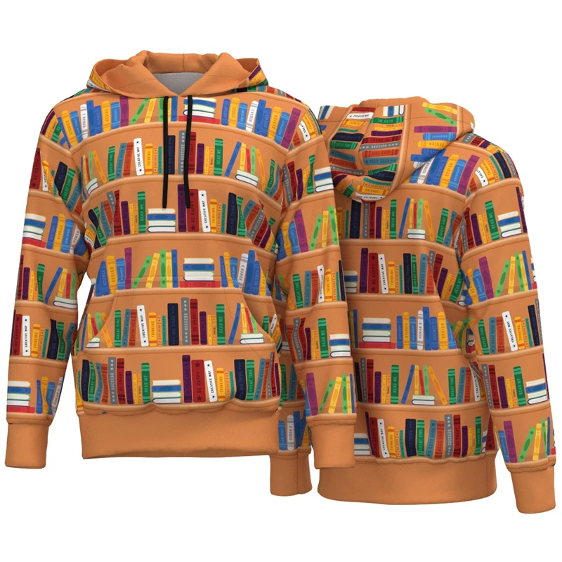 Sweat à capuche imprimé en 3D pour hommes et femmes, sweat-shirt d'enseignant, sweat-shirt de bibliothèque de nettoyage, survêtements PVD pour enfants, respirant et à la mode