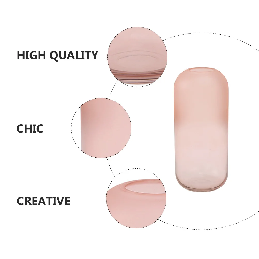 

1Pcs Frosted Glass Vase Hydroponic Flower Holder Creative Desktop Decoration Floral Arrangement Bottle Decorative Plant