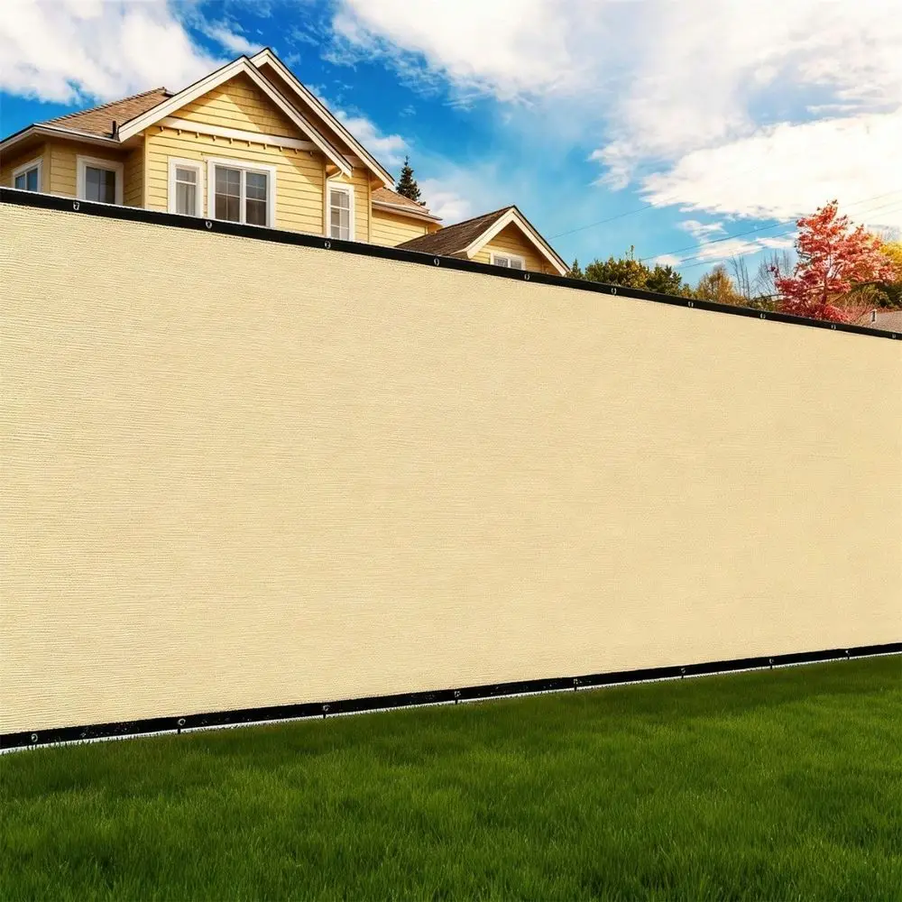 

Beige Privacy Fence Screen 4 5 6 8 Sunshade Mesh Cover, 175GSM Heavy Duty Commercial Grade Canvas Fabric, 3 Year Warranty