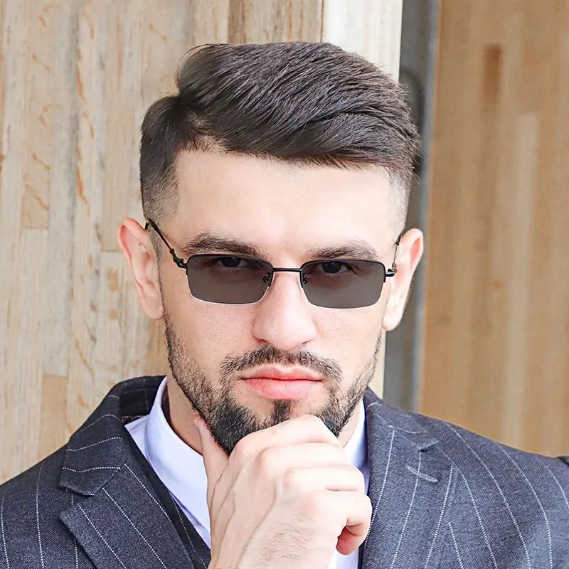Memory-Titanlegierung Photochrome Progressive Lesebrille für Herren Anti-Blaulicht Multifokale Sonnenbrille mit Übergangsfunktion für Alterssichtigkeit – Detail 1