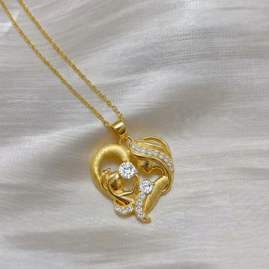 CKT Platinum Pt950 Pendant Luxurious 14K Gold Moissanite Necklace Handcrafted Heart Choker for Women Fine Jewelry Gift