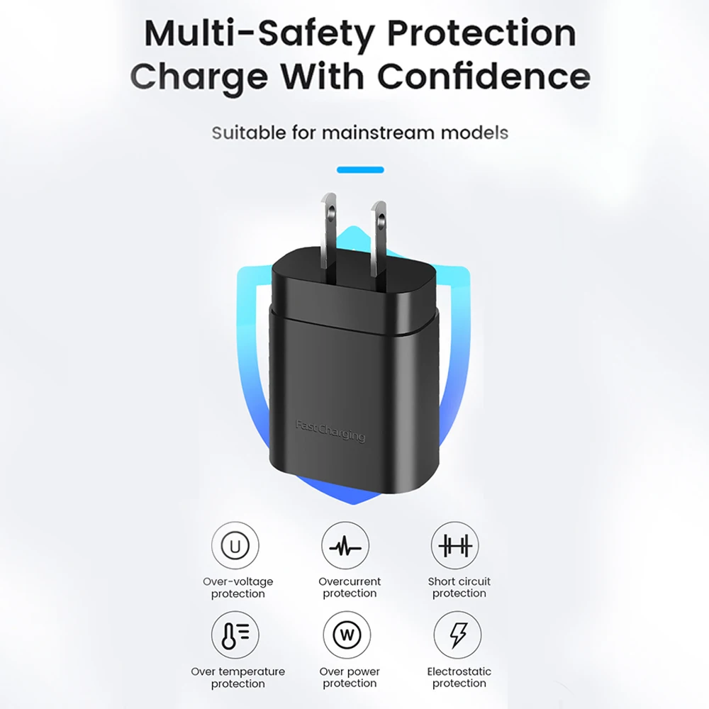 PD 25 واط شاحن فائق السرعة نوع C كابل لسامسونج غالاكسي S23 S24 شاحن سريع نوع C شاحن الهاتف محول الطاقة الاتحاد الأوروبي/الولايات المتحدة التوصيل #6