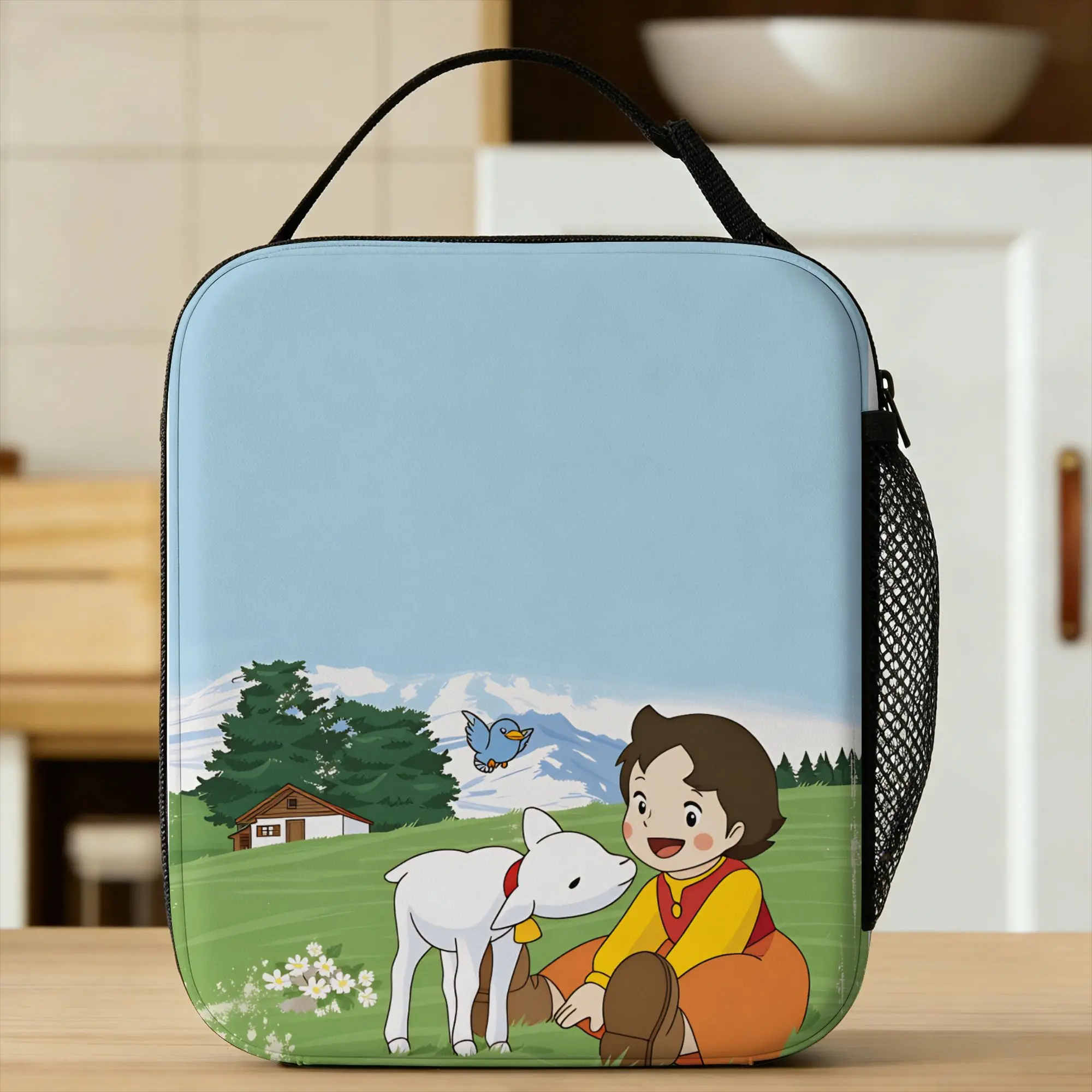 Happy Heidi Lunch Bag  Picnic Lunch Box For Women Funny Print Thermal Lunch Bags Oxford Portable Cooler Bag