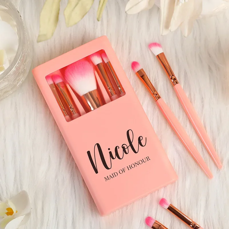 Personalized Travel Makeup Brushes Set For Bridesmaid Bridesmaid Gifts Bridal Shower Favors Bachelorette Party Gifts For Her