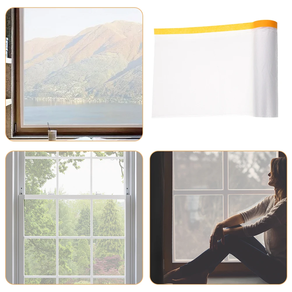 

Furniture Protective Cover 300cm High x 20m Long Transparent Shrink Film Positioning Stickers Dust Water Protector Sofa Couch