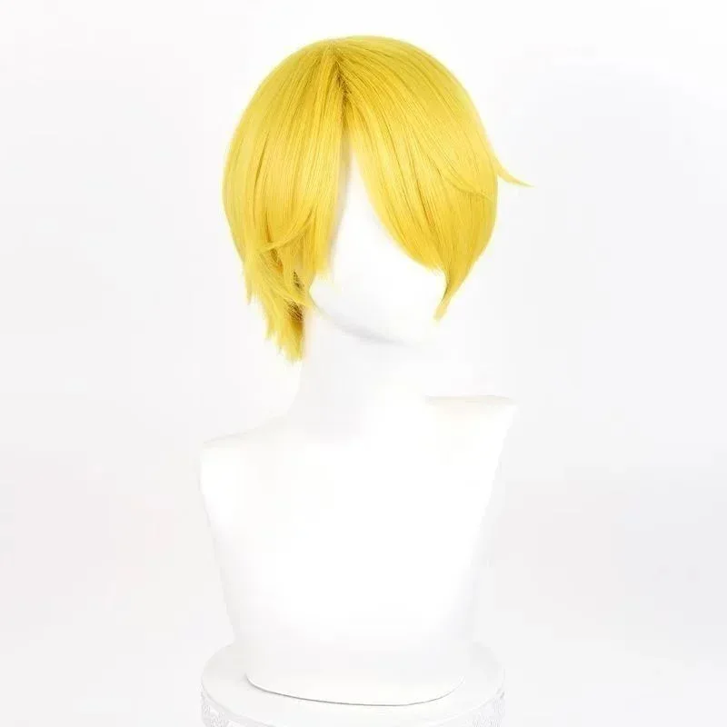 Vinsmoke Sanji تأثيري الاصطناعية قصيرة مستقيمة أنيمي Coser ألياف مقاومة للحرارة شعر مستعار عالي الجودة Halloweenx ؛ 3,f'6,h.7;j #1