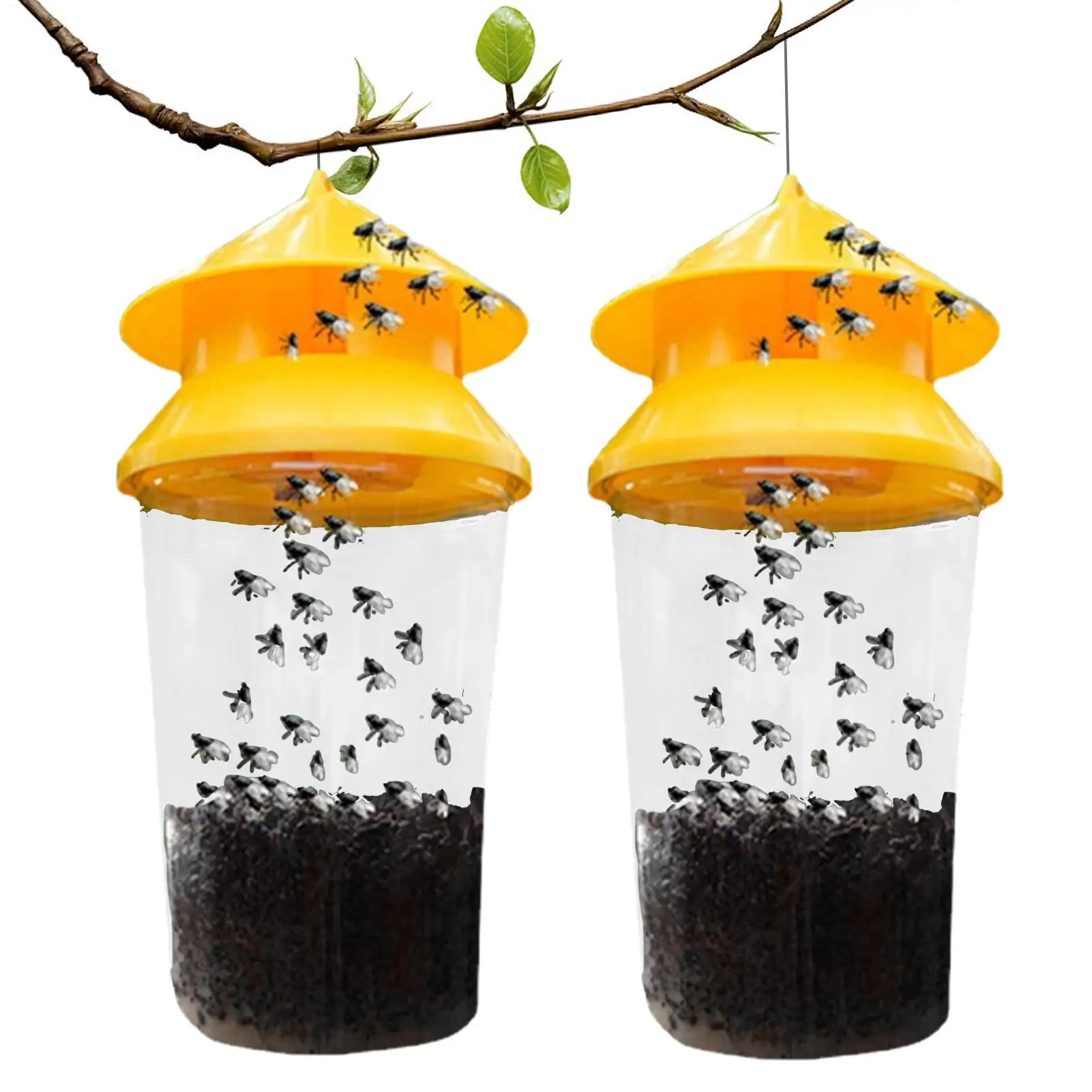 1PCS Outdoor Hanging Wasp Traps Reusable Fruit Fly Catcher Hornets Trap Non-Toxic Insect Bee Killer Garden Pest Control Tools