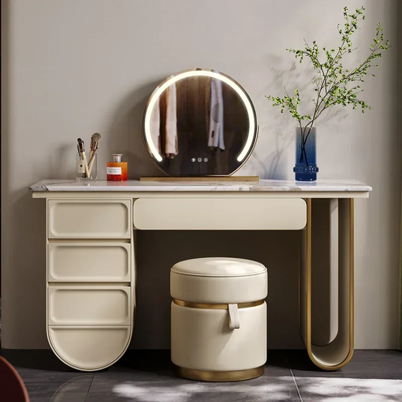 

Bedroom Nordic Dressing Table Mirror Organizer Luxury Vanity Dressing Table Set Modern Toaletka Z Lustrem Do Sypialni Furniture