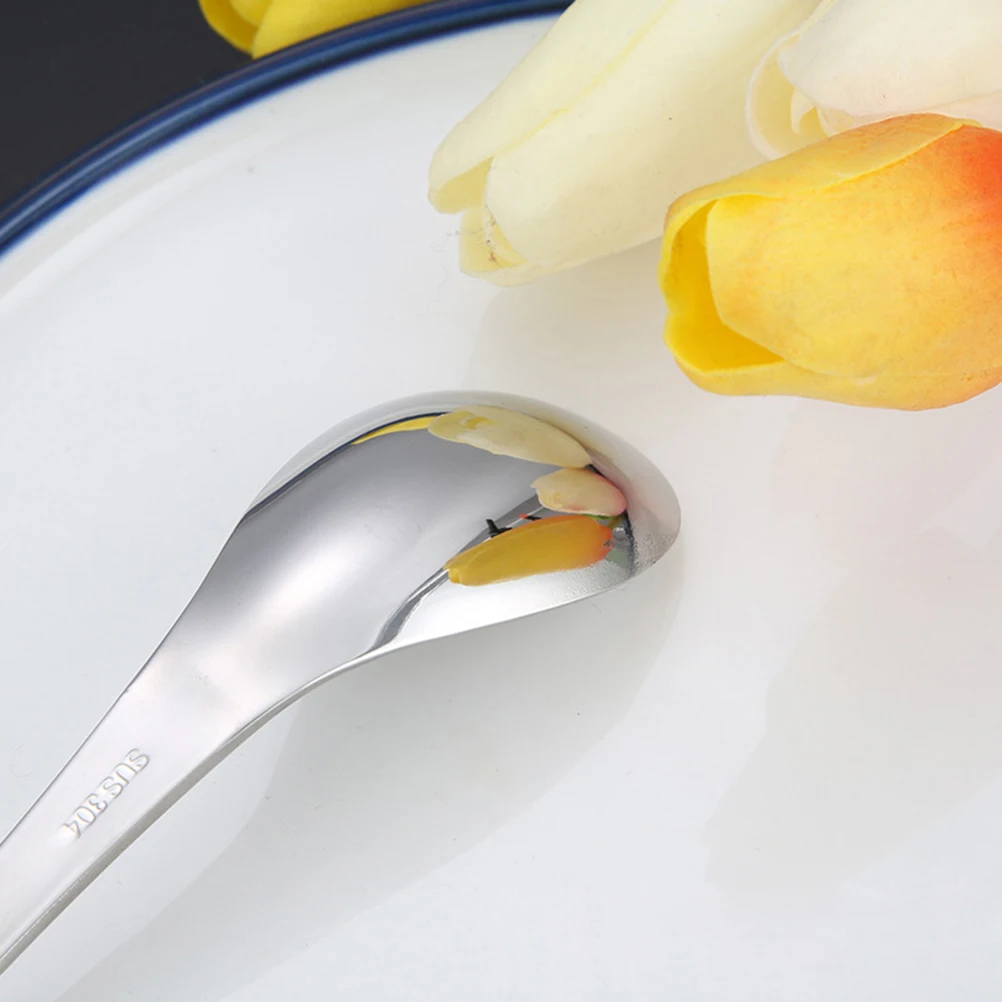 

6 Pcs Middle Size Spoon Soup Spoons Stainless Thicken Tableware for Home