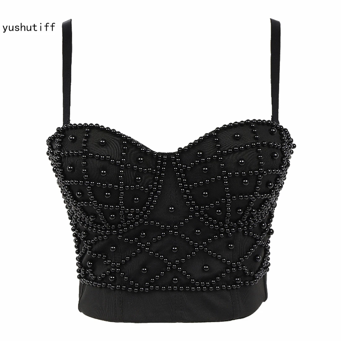 

Crop Top Pearls Corset Bra Rave Festival Bustier Coquette Fashion Female Summer Party Clothing Sleeveless Vests