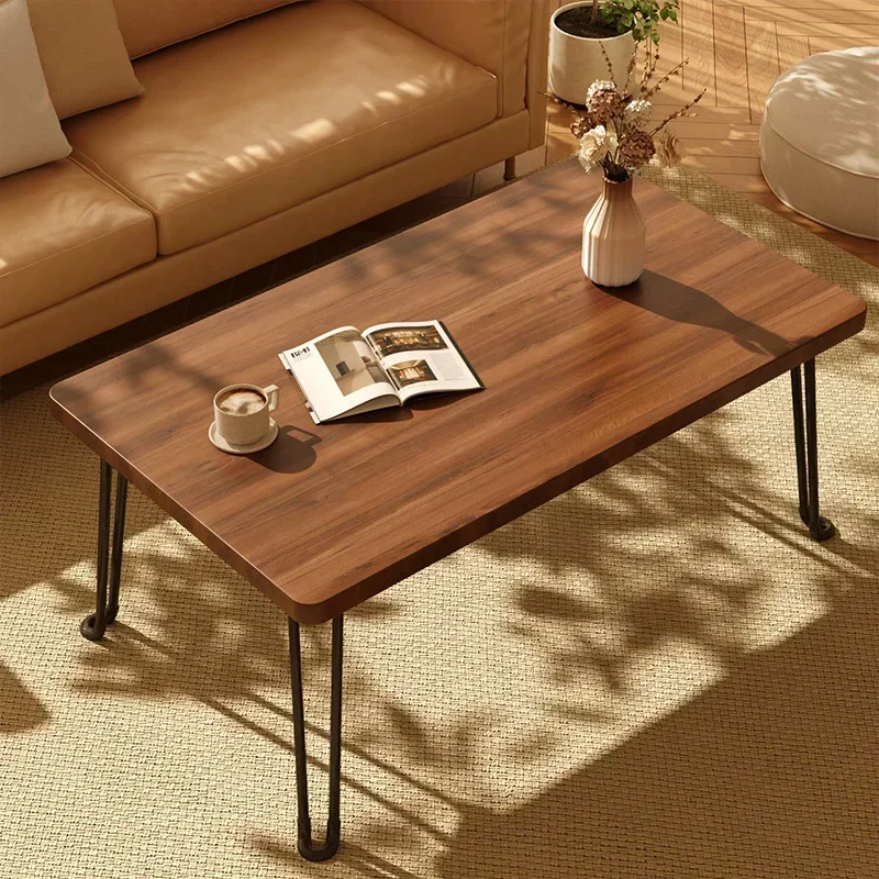 Small Apartment Living Room Portable Dining Table New Foldable Coffee Table Classical Simple Rectangular Coffee Table