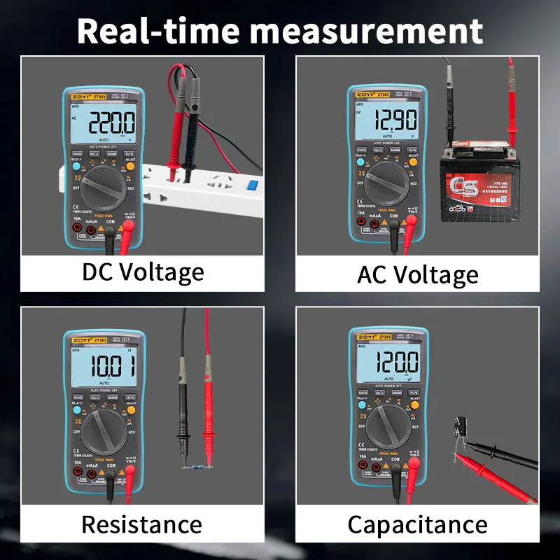 ZOYI ZT303 High Precision Digital Multimeter 19999 Counts True RMS Multifunction AC/DC Voltage Temperature Capacitance Tester