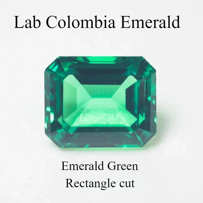 Lab Grown Emerald Rectangle Shape Hydrothermal Colombia Size 9x11mm For Diy Jewelry Making Materials Selectable  Certificat
