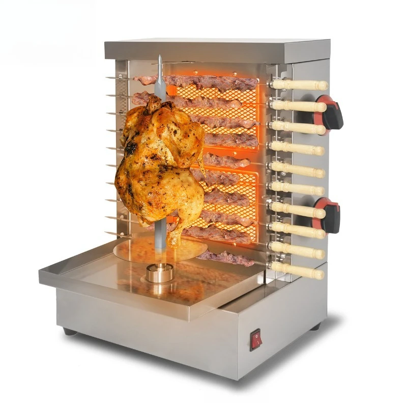 

Barbecue grill Commercial gas double-head grill, desktop electric rotary double-head grill