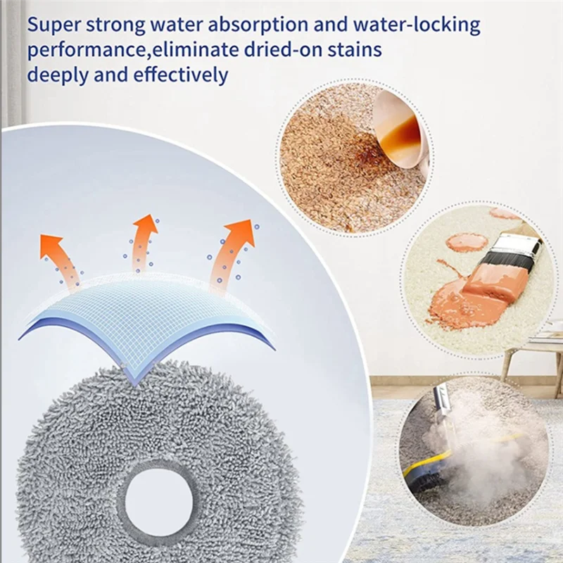 B58B-Microfiber Mop Pads For Cecotec Conga 9990 AI/ 9590/Conga 10090 AI Spin Revolution Ultra Power Home Vacuum Cleaner Accessor