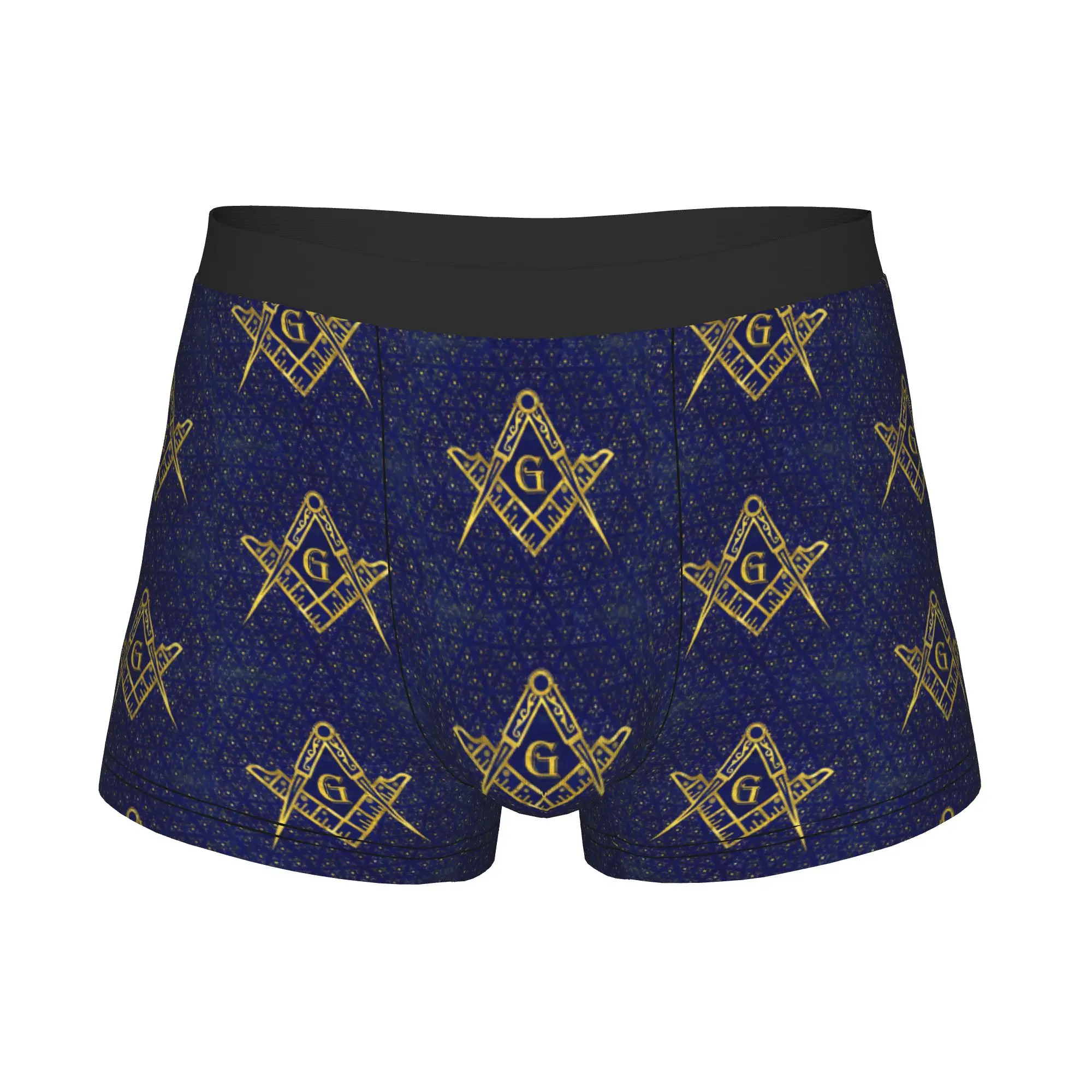 Freemasonry Symbol Underwear Male Printed Masonic Boxer Shorts Panties Briefs Soft Underpants