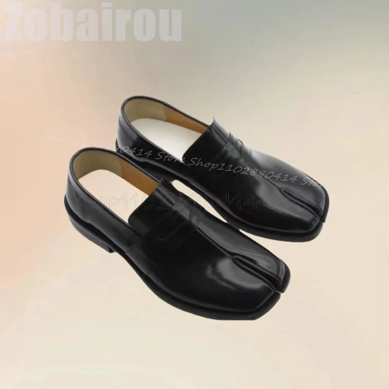 Mocasines de cuero negro mate para hombre, zapatos informales sin cordones, a la moda, hechos a mano, de lujo, para fiesta, banquete y oficina