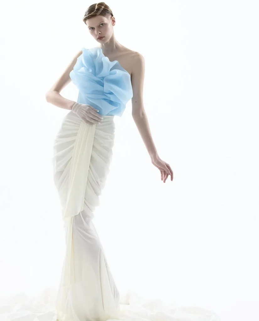 Elegância 2 peças vestido formal saia superior sem alças drapeado vestidos de festa longos plissado em camadas vestidos de baile feitos sob encomenda