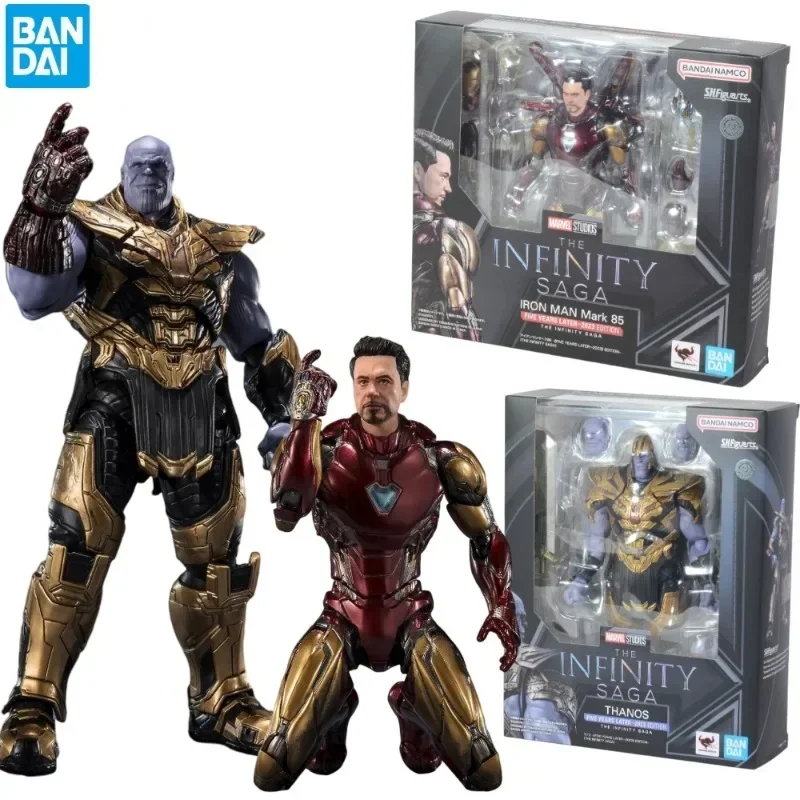 In Stock Bandai S.H.Figuarts Thanos Iron Man Mark 85 5th 2023 Edition (The Infinity Saga) Anime Action Figures Model Toys Gifts