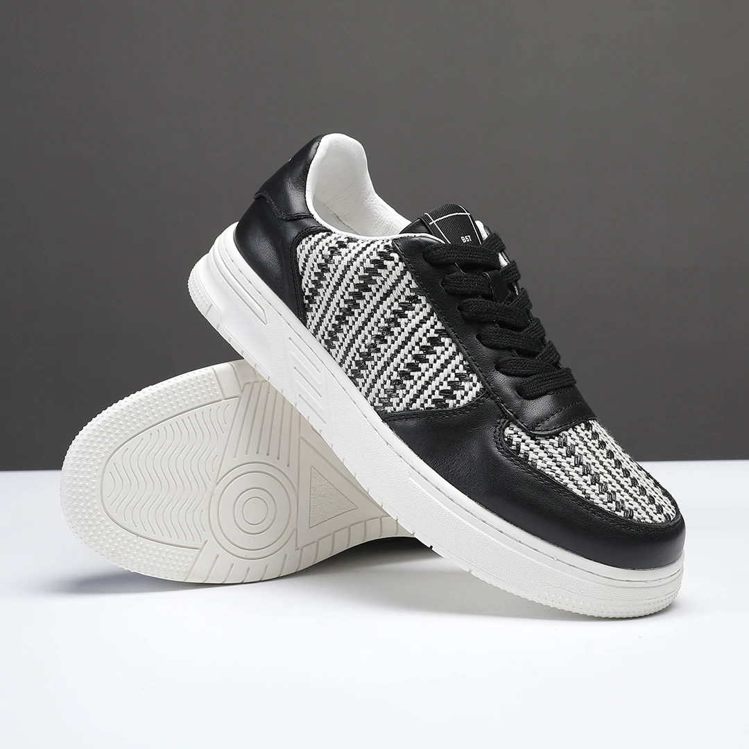 

Кожаные дышащие повседневные туфли для доски. Универсальные, модные, легкие, в парном стиле, мужские черные туфли из высококачественной кожи.