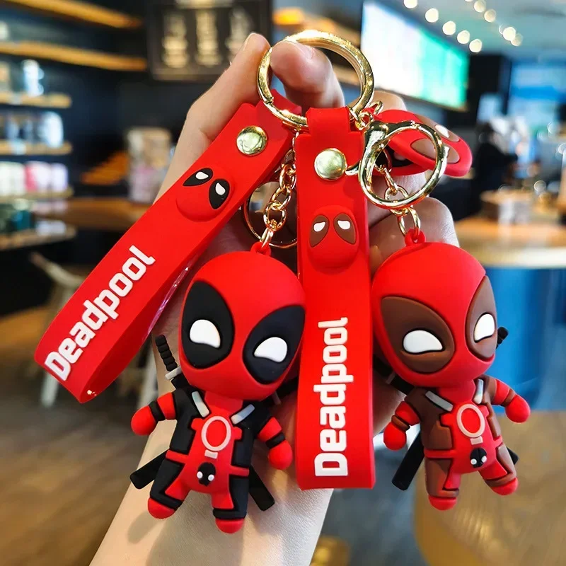 Deadpool Keychain Car Key Chain Cute Q Version Doll Backpack Pendant Fashion Bag Accessories Mini Toys Pendant Birthday Gifts