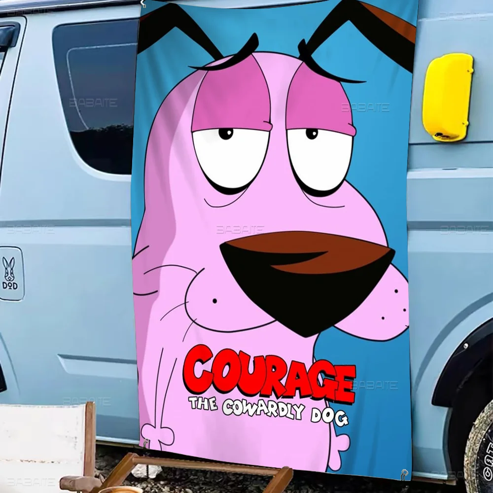 Cartoon C-COURAGE The C-Cowardly D-Dog DIY Flag For Family Group Photo Living Room Home Dorm Decor Wall Art Decor Banner