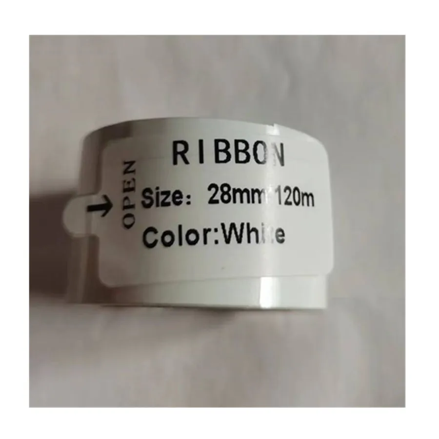 10 Rolls Special ribbon for hot stamping machines 28mm*120m, white and black heat transfer carbon ribbon: 35mm*120m