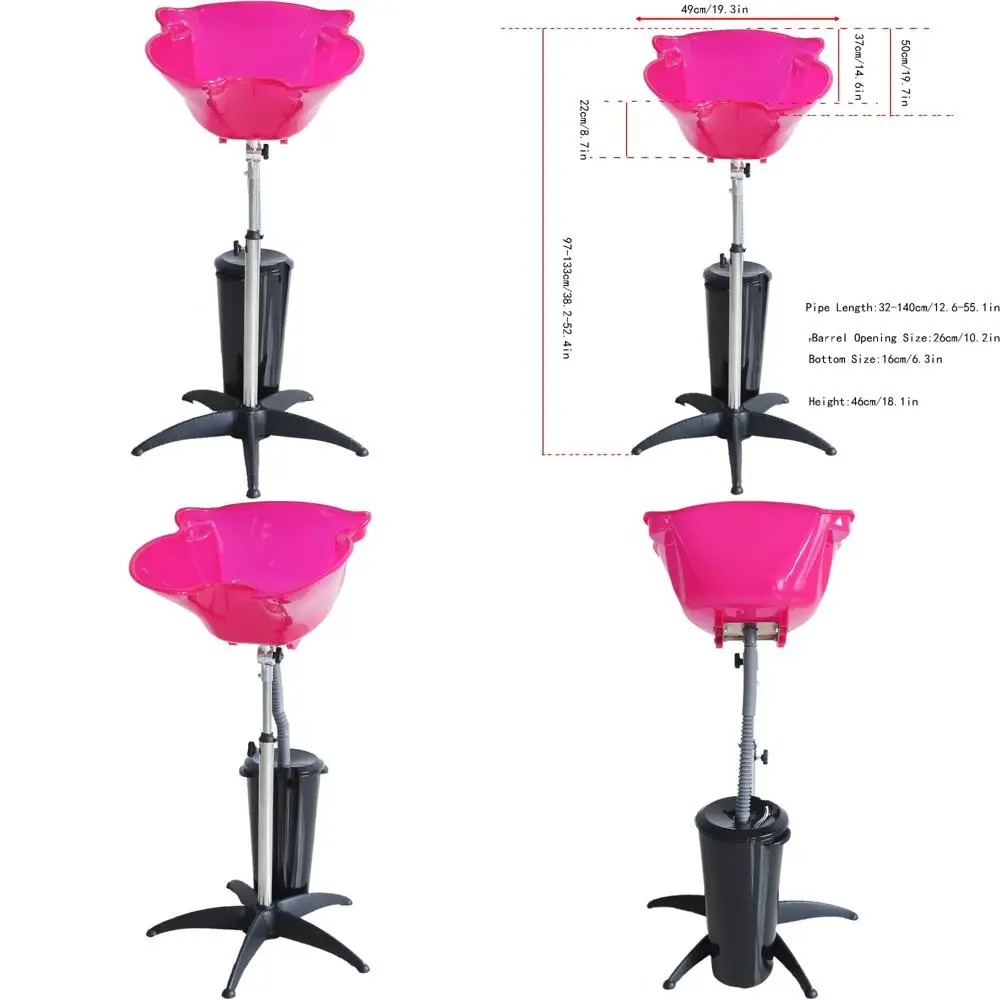 

Портативная раковина для мытья волос с регулируемой высотой и шлангом - глубокая чаша для домашнего парикмахерского салона