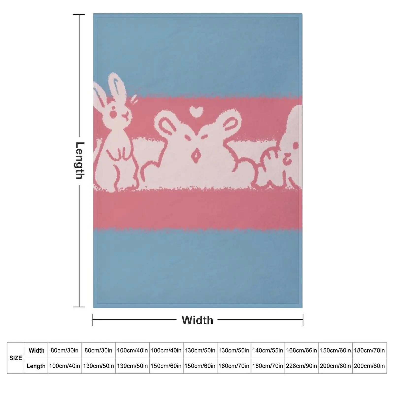 Trans Bun Flag Throw Blanket couch cozy soft plush fuzzy picnic outdoor blanket
