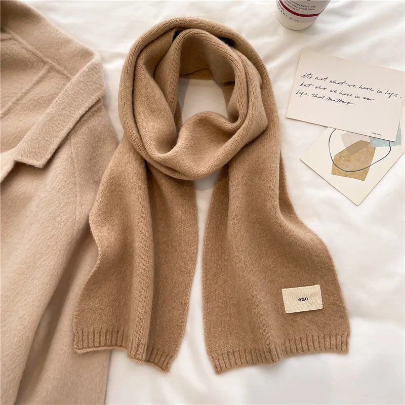 Knitted Scarf 2023 New Autumn Winter Warm Scarf Fashion Scarves Korean Version For Girl Boy Soft Neckerchief Cashmere Imitation