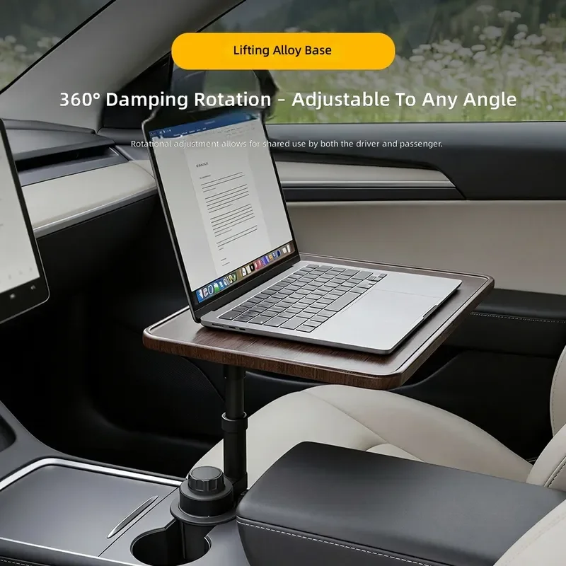 Suitable  for Tesla Telescopic Suspension Small Table Computer Desk Dinner Plate Multi-function Rotating Lifting Square Tray