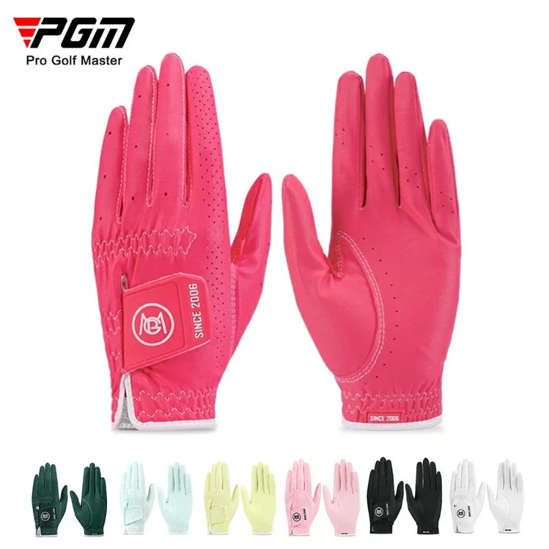 

PGM Women's Golf Gloves Non-Slip Soft and Breathable Sun-Protective Pair for Both Hands