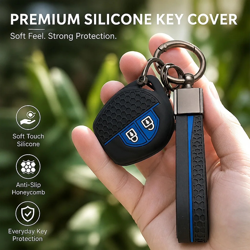 Silicone Car Key Fob Cover with Keychain for Suzuki Swift Alto Jimny SX4 Vitara Ignis Celerio 2 Button Anti Scratch Key Holder
