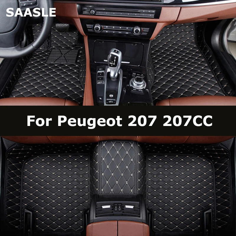 SAASLE Custom Car Floor Mats For Peugeot 207 207CC Auto Carpets Foot Coche Accessorie