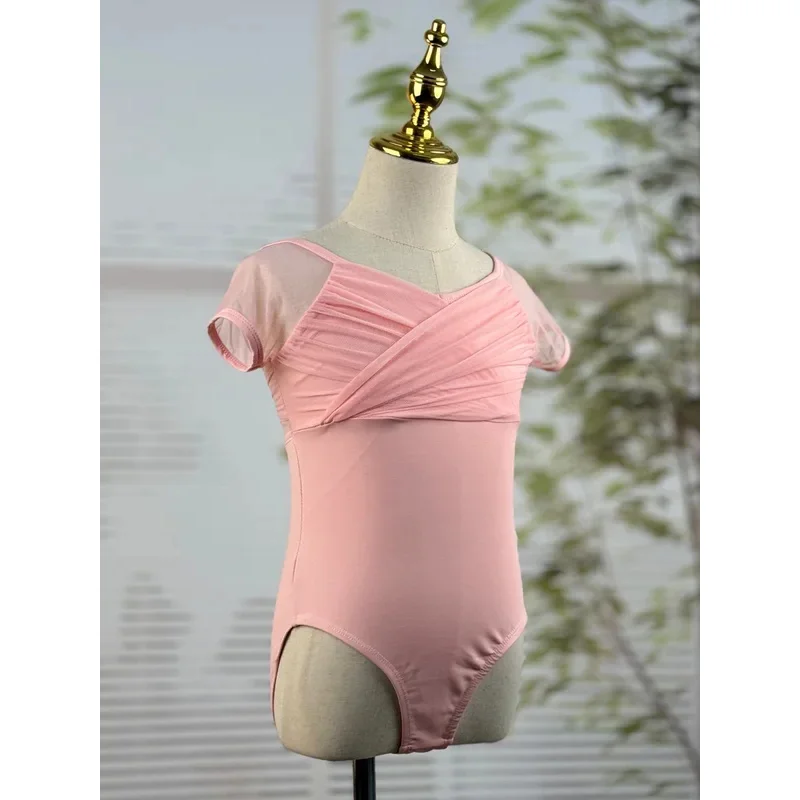 Kid Dance Clothing Girls' Flying Sleeve Practice Leotards Student Stage Performance Clothes Ballet Dance Gymnastics Skating Wear