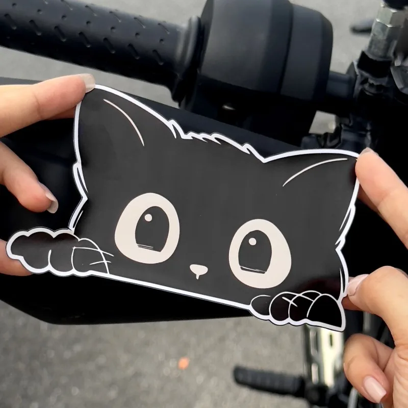 1-5 قطعة ملصقات القط الأسود ملصقات السيارات مقاوم للماء الشارات البلاستيكية الخدوش اخفاء لطيف الإبداعية تنطبق على السيارات أو الدراجات النارية #3