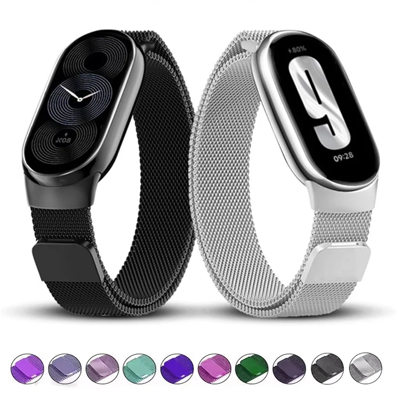 Миланская петля для Xiaomi smart Band 9 NFC, спортивный браслет Miband9, умные часы, сменный браслет на Mi Band 8, аксессуары