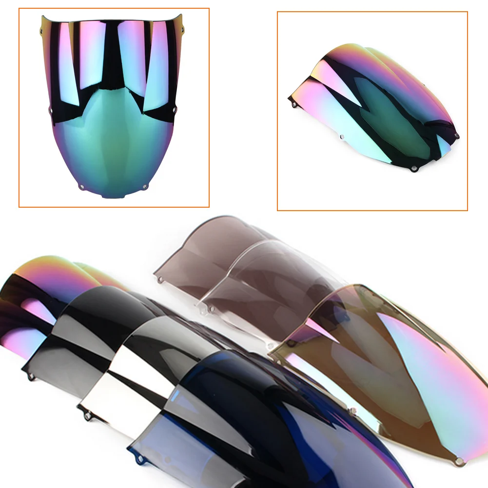 Motorcycle screen Double Bubble Windshield Deflector Protector WindScreen For Kawasaki Ninja ZX6R ZX-6R 2000 2001 2002