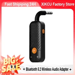 XIKCU Bluetooth 5.2 Receiver Transmitter 3.5 AUX With Car Speakers Mic Stereo Music Wireless Audio Adapter For Headphones PC TV