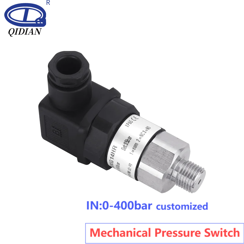 Mechanical Pressure Switch 20-200bar 100bar 1-12bar 5-50bar Stainless Steel Piston Type Water Pump Air Oil Pressure Control