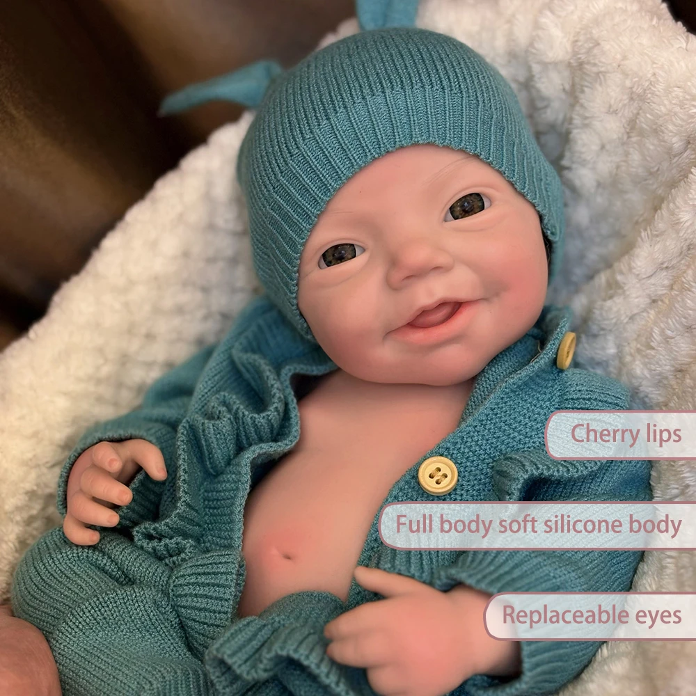 

New 18 Inch Lifelike Silicone Newborn Girl Handmade Bebe Soft Touch cute Reborn Toy For Children Birthday Gifts
