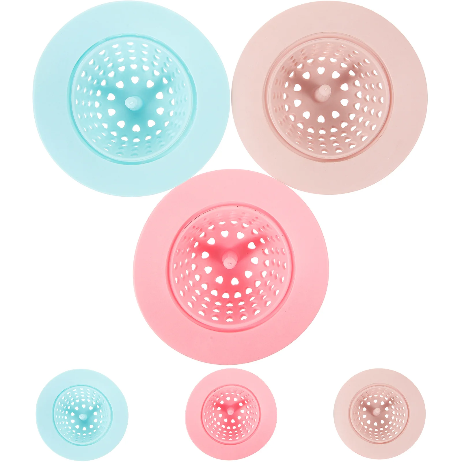 6 قطعة شبكة تصفية السيليكون للمطبخ مصفاة حوض استنزاف الشعر الماسك الشحوم فخ سدادة الحمام الطابق استنزاف النفايات المتاح #2