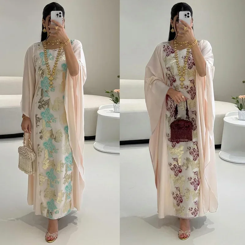 

Plus Size Abayas for Women Dubai Luxury African Muslim Fashion Dress Caftan Marocain Evening Party Dresses Boubou Djellaba Femme